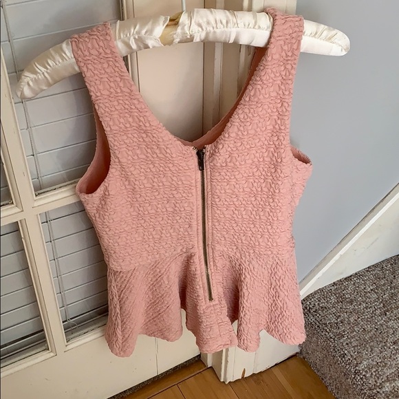 Light Pink Forever 21 Peplum Tank Top - Picture 2 of 4